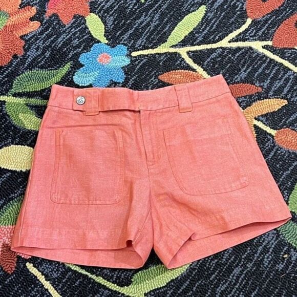 Daughters of the Liberation Orange Linen Chino Shorts Size￼0 - Picture 1 of 3